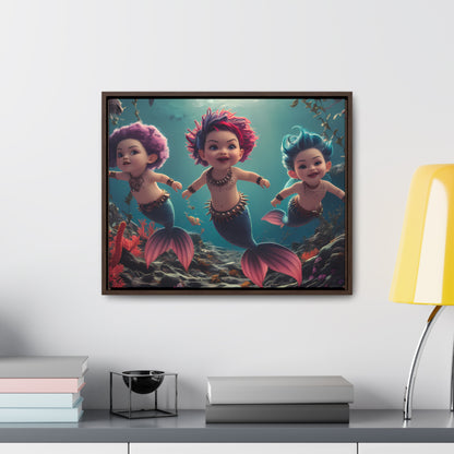 Aquatic Mischief - Gallery Canvas Wraps, Horizontal Frame