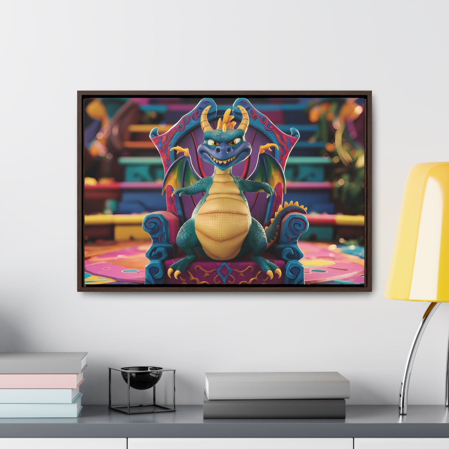 Dragon King on His Throne - Gallery Canvas Wraps, Horizontal Frame