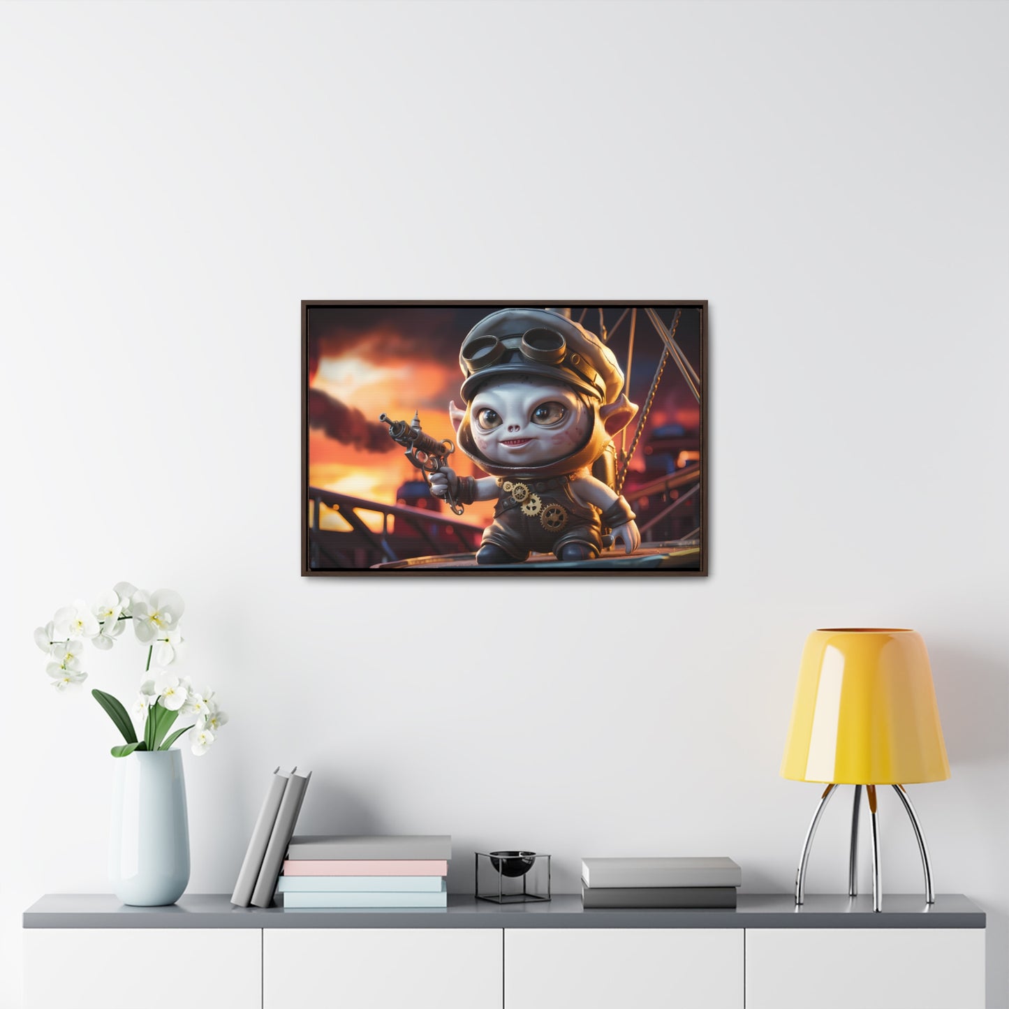 Steampunk Goblin Commander at Dusk - Gallery Canvas Wraps, Horizontal Frame