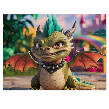 "Punk Dragon's Mischievous Smile" - Jigsaw Puzzle (30, 110, 252, 500,1000-Piece)