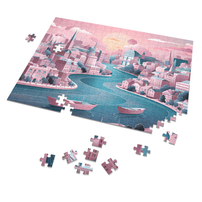 Dreamy Riverside Cityscape - Jigsaw Puzzle (30, 110, 252, 500,1000-Piece)