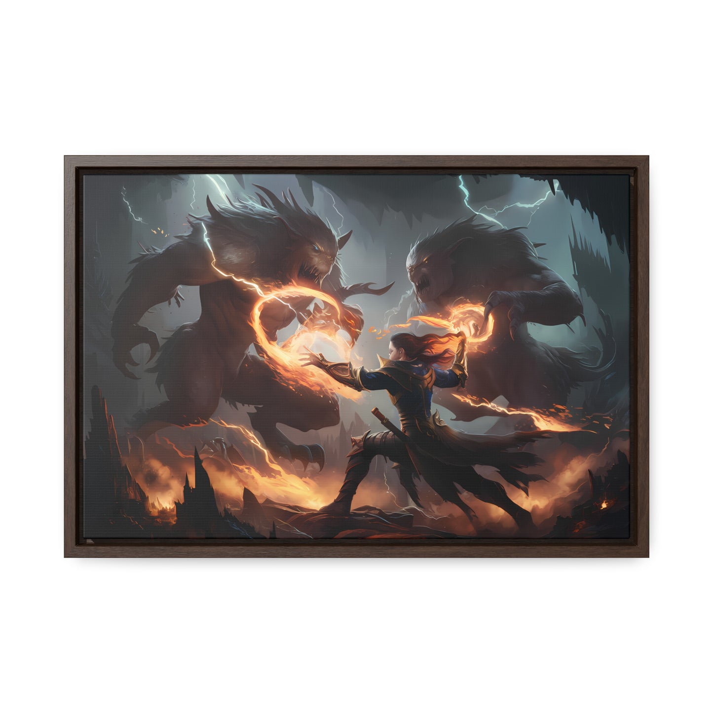 Duel of Thunder and Flame - Gallery Canvas Wraps, Horizontal Frame