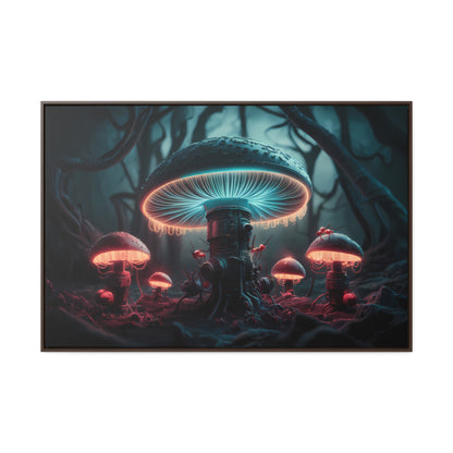 The Bioluminescent Mechanisms of the Neon Forest - Gallery Canvas Wraps, Horizontal Frame