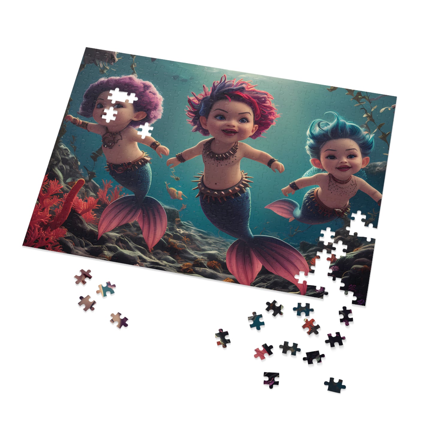 Cute Mermaids - Jigsaw Puzzle (30, 110, 252, 500,1000-Piece)