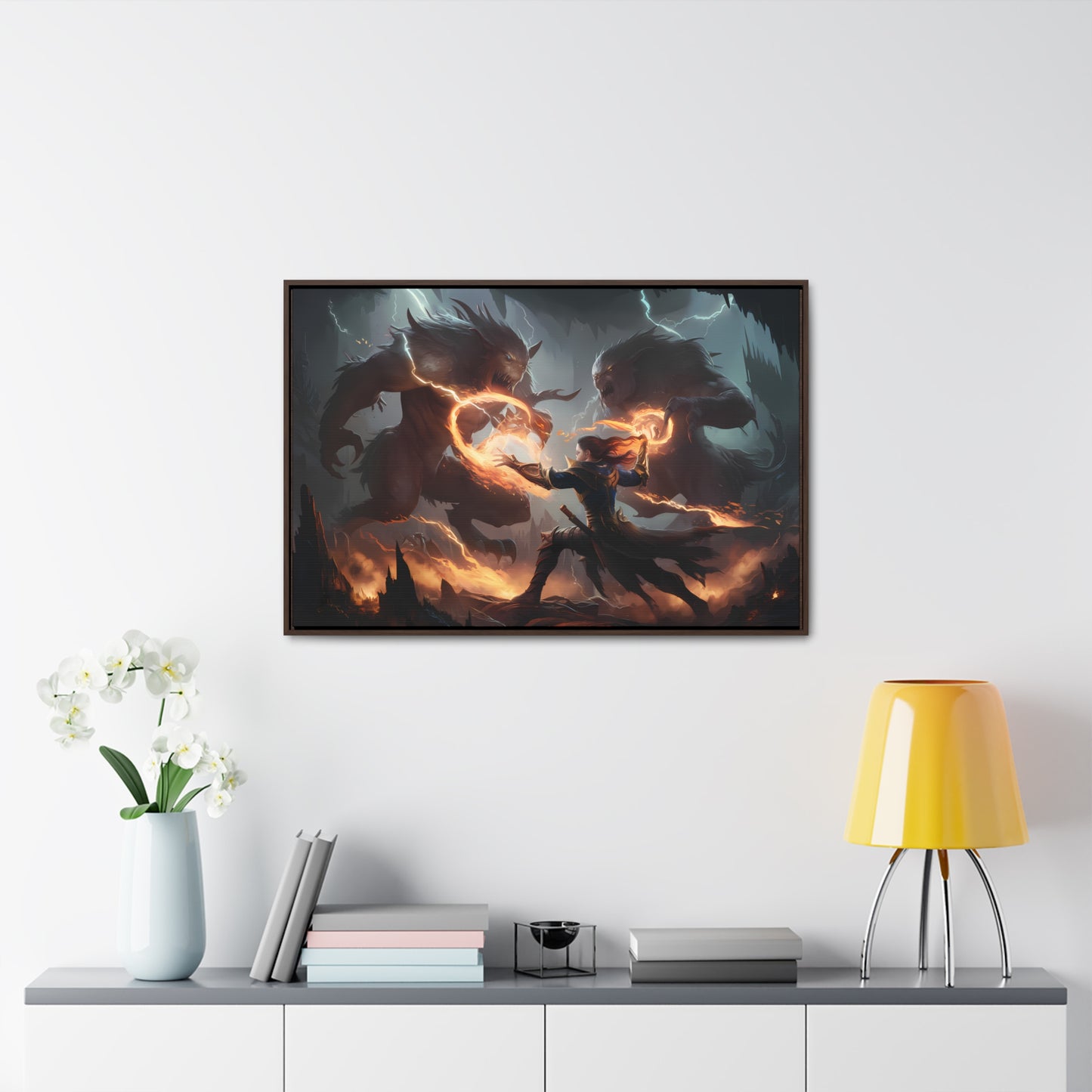 Duel of Thunder and Flame - Gallery Canvas Wraps, Horizontal Frame