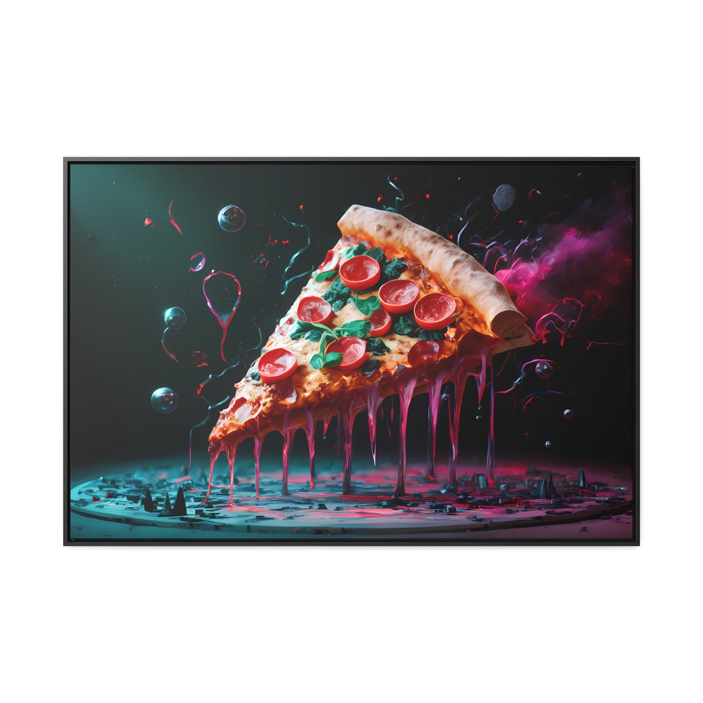 "Cosmic Slice of Pizza Bliss" - Gallery Canvas Wraps, Horizontal Frame