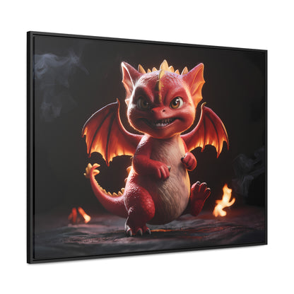 "Fiery Little Guardian" - Gallery Canvas Wraps, Horizontal Frame