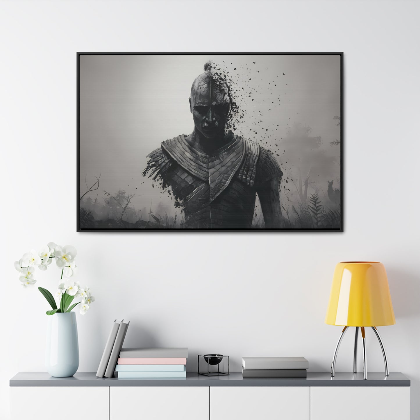 "Fragmented Warrior" - Gallery Canvas Wraps, Horizontal Frame