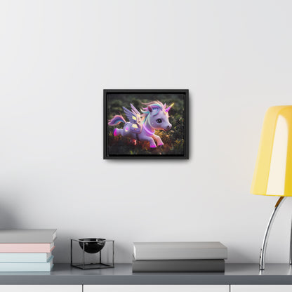 "Cybernetic Unicorn's Twilight Adventure" - Gallery Canvas Wraps, Horizontal Frame