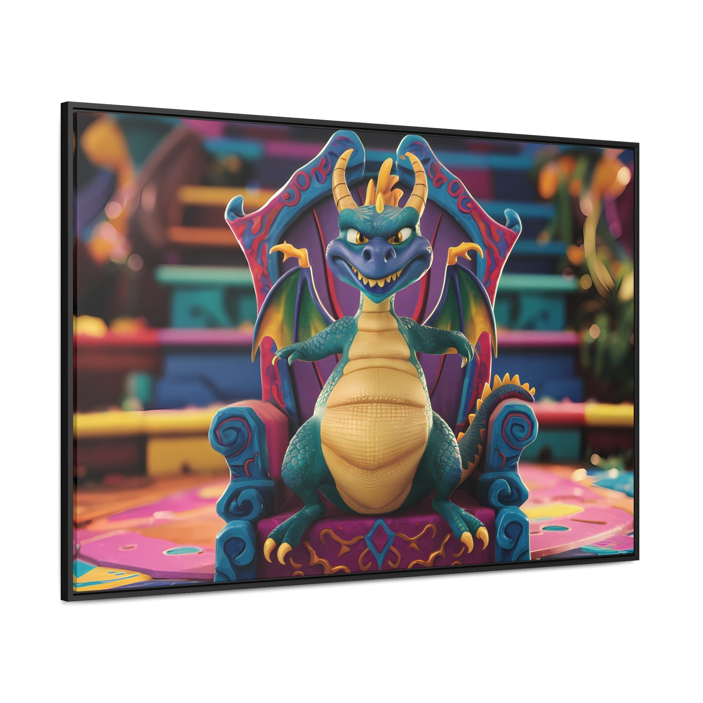 Dragon King on His Throne - Gallery Canvas Wraps, Horizontal Frame