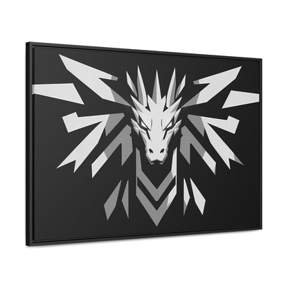 "Silver Dragon Crest" - Gallery Canvas Wraps, Horizontal Frame