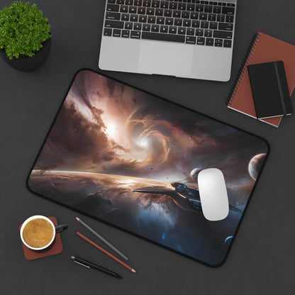 Voyage Through the Cosmic Abyss - Desk Mat