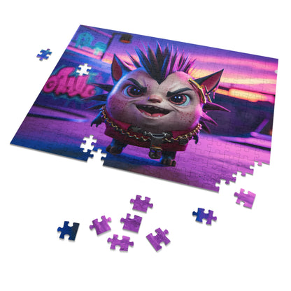 Punk Kitten in Neon Playground - Jigsaw Puzzle (30, 110, 252, 500,1000-Piece)