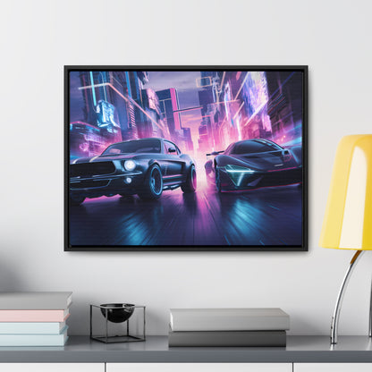 Neon Speed Duel - Gallery Canvas Wraps, Horizontal Frame