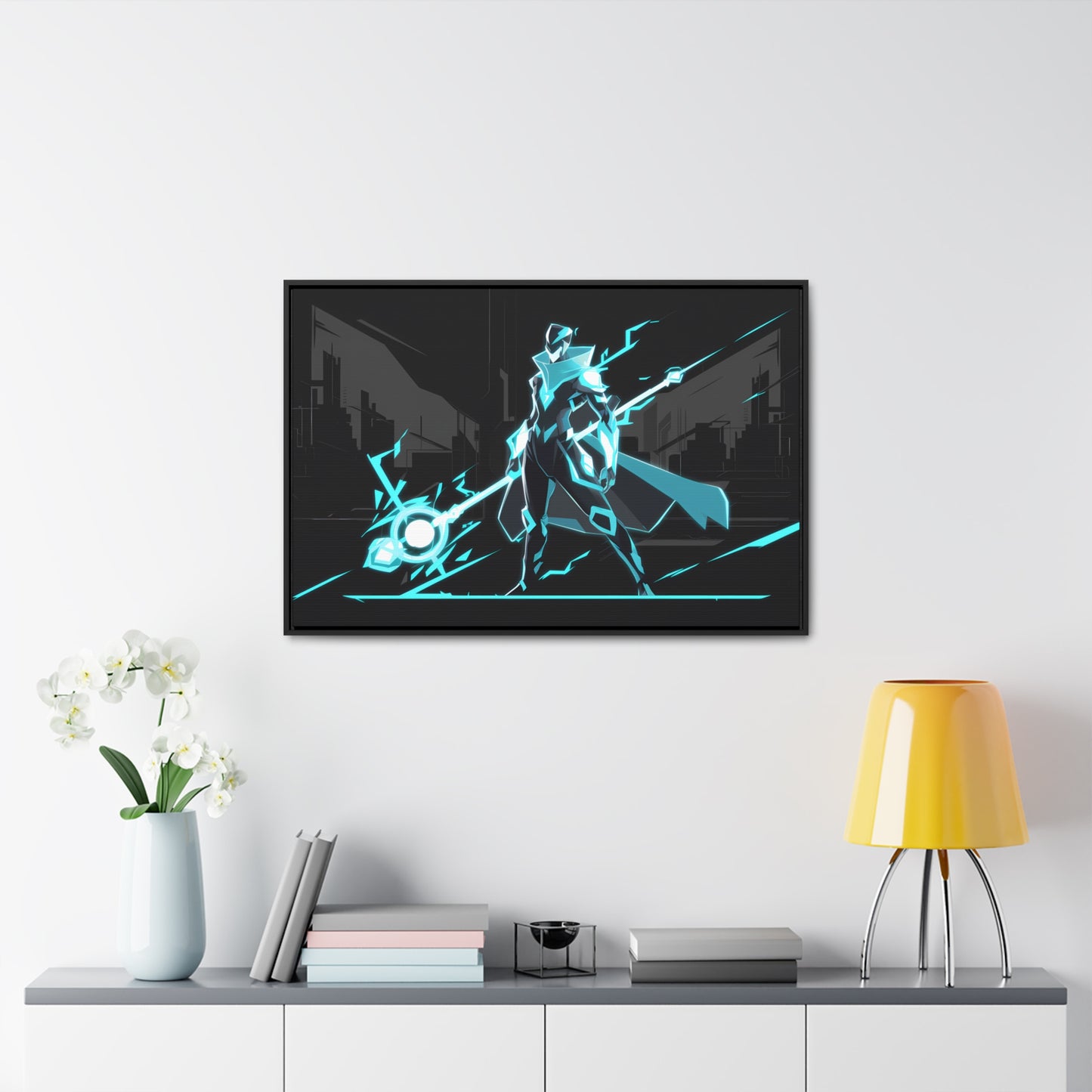 Arbiter of the Neon Void - Gallery Canvas Wraps, Horizontal Frame