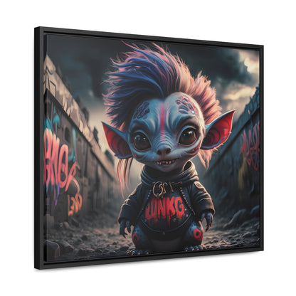 Rebel Gremlin in the Neon Alley - Gallery Canvas Wraps, Horizontal Frame