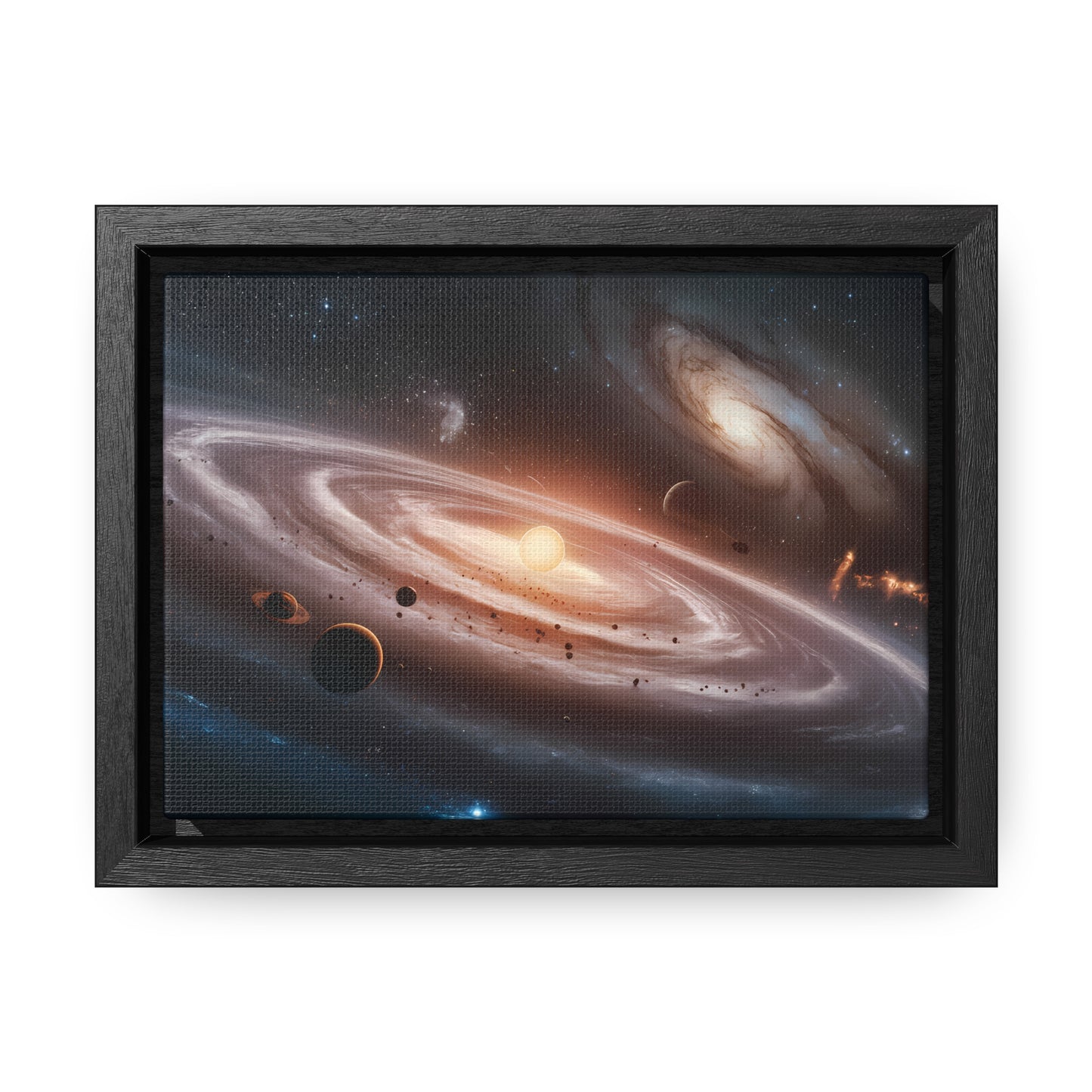 Celestial Symphony: The Dance of Galaxies and Planets - Gallery Canvas Wraps, Horizontal Frame