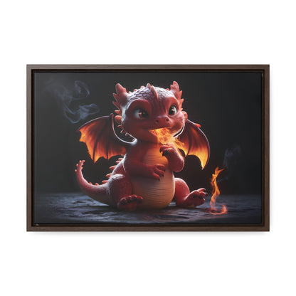 "Baby Dragon's First Flame" - Gallery Canvas Wraps, Horizontal Frame