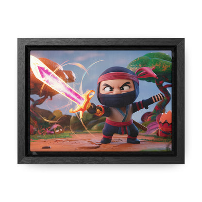 Ninja's Radiant Blade Adventure - Gallery Canvas Wraps, Horizontal Frame