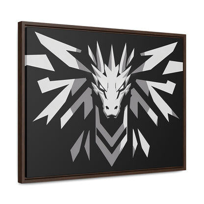 "Silver Dragon Crest" - Gallery Canvas Wraps, Horizontal Frame