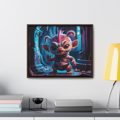 "Punk Goblin in Neon Alley" - Gallery Canvas Wraps, Horizontal Frame