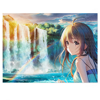 Ethereal Waterfall Symphony - Jigsaw Puzzle (30, 110, 252, 500,1000-Piece)