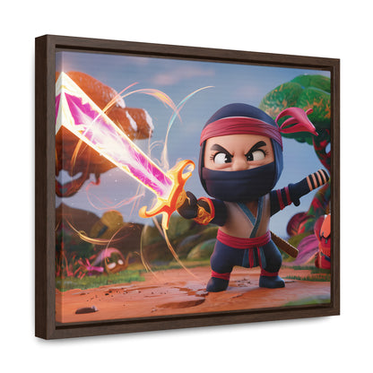 Ninja's Radiant Blade Adventure - Gallery Canvas Wraps, Horizontal Frame