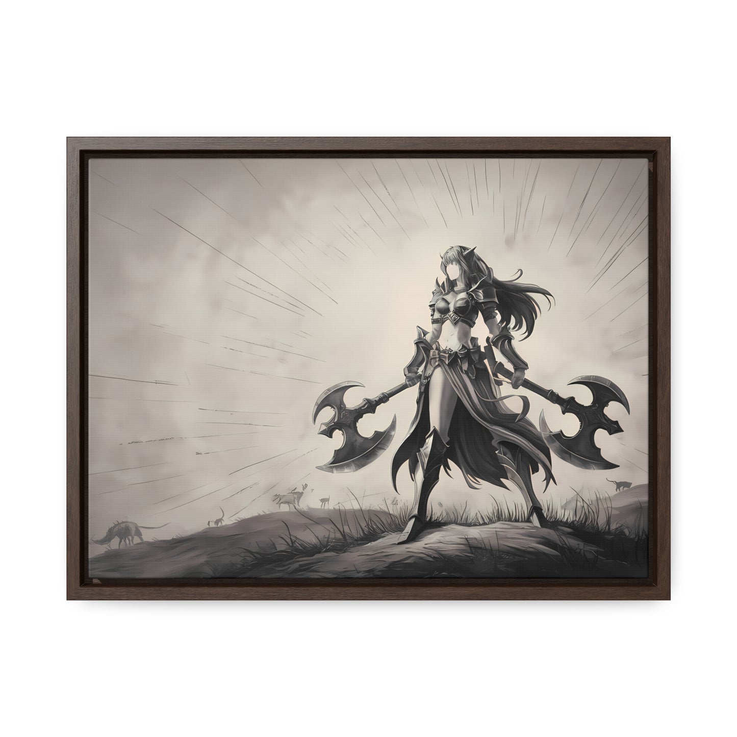 Warrior of the Twilight Plains - Gallery Canvas Wraps, Horizontal Frame