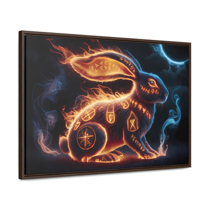 Runic Flame Rabbit - Gallery Canvas Wraps, Horizontal Frame