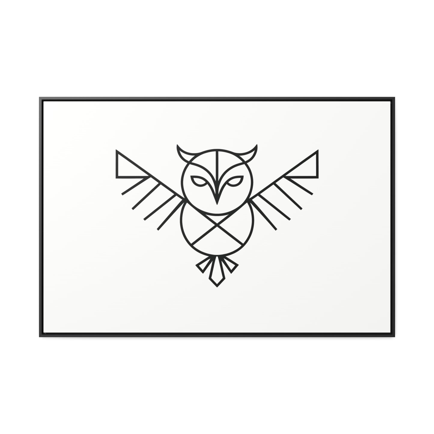 Geometric Owl Symbol - Gallery Canvas Wraps, Horizontal Frame