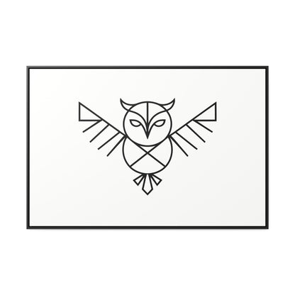 Geometric Owl Symbol - Gallery Canvas Wraps, Horizontal Frame