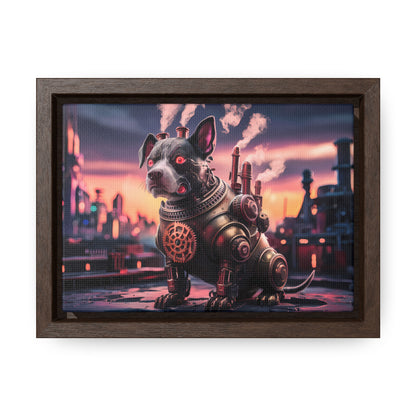 Cyber Canine: Steampunk Sentinel - Gallery Canvas Wraps, Horizontal Frame