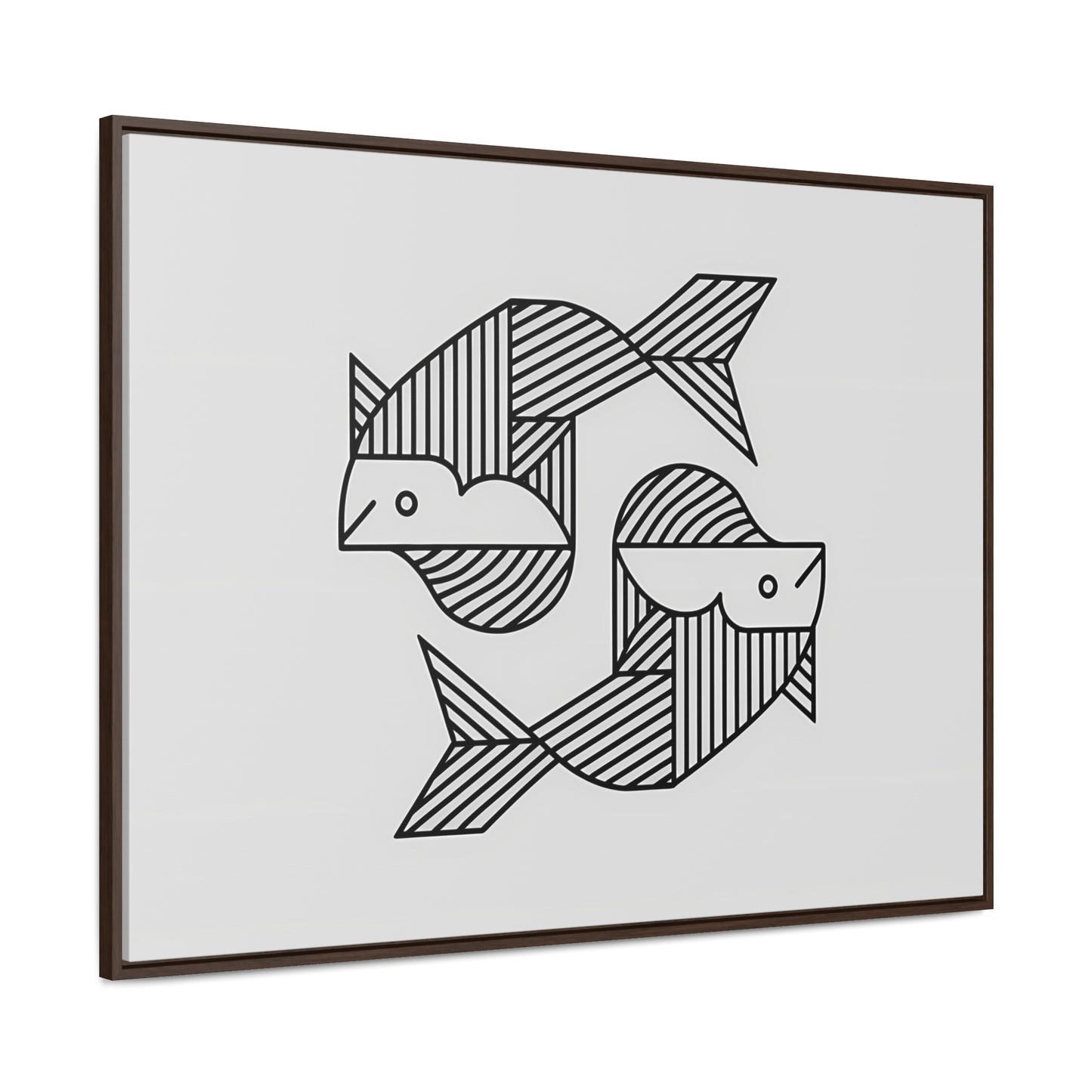 Pisces in Geometric Harmony - Gallery Canvas Wraps, Horizontal Frame