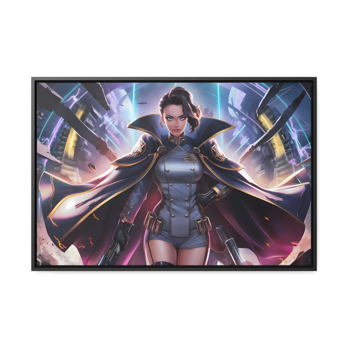 Commander of the Neon Storm - Gallery Canvas Wraps, Horizontal Frame