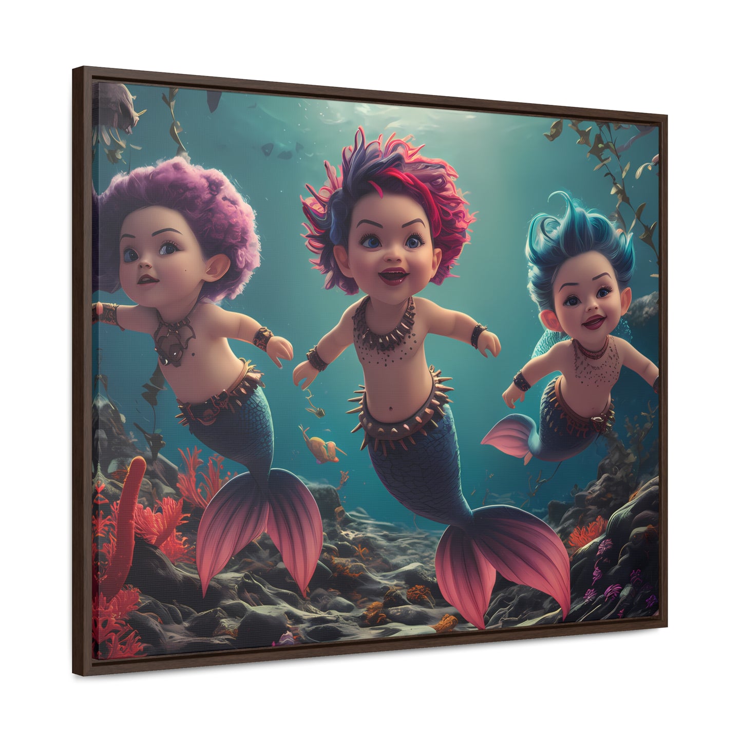 Aquatic Mischief - Gallery Canvas Wraps, Horizontal Frame