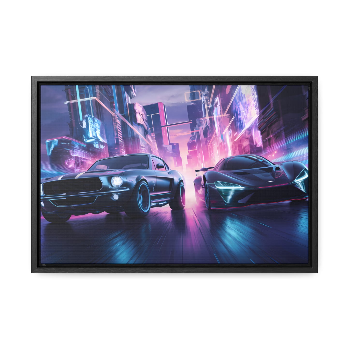 Neon Speed Duel - Gallery Canvas Wraps, Horizontal Frame