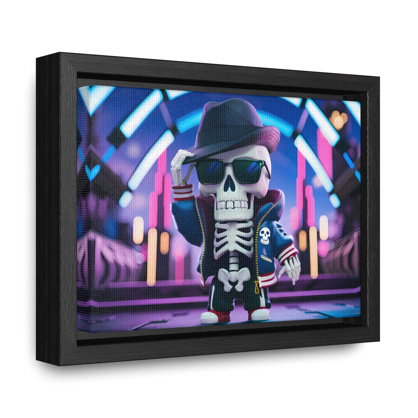 "Neon Skull Groove" - Gallery Canvas Wraps, Horizontal Frame