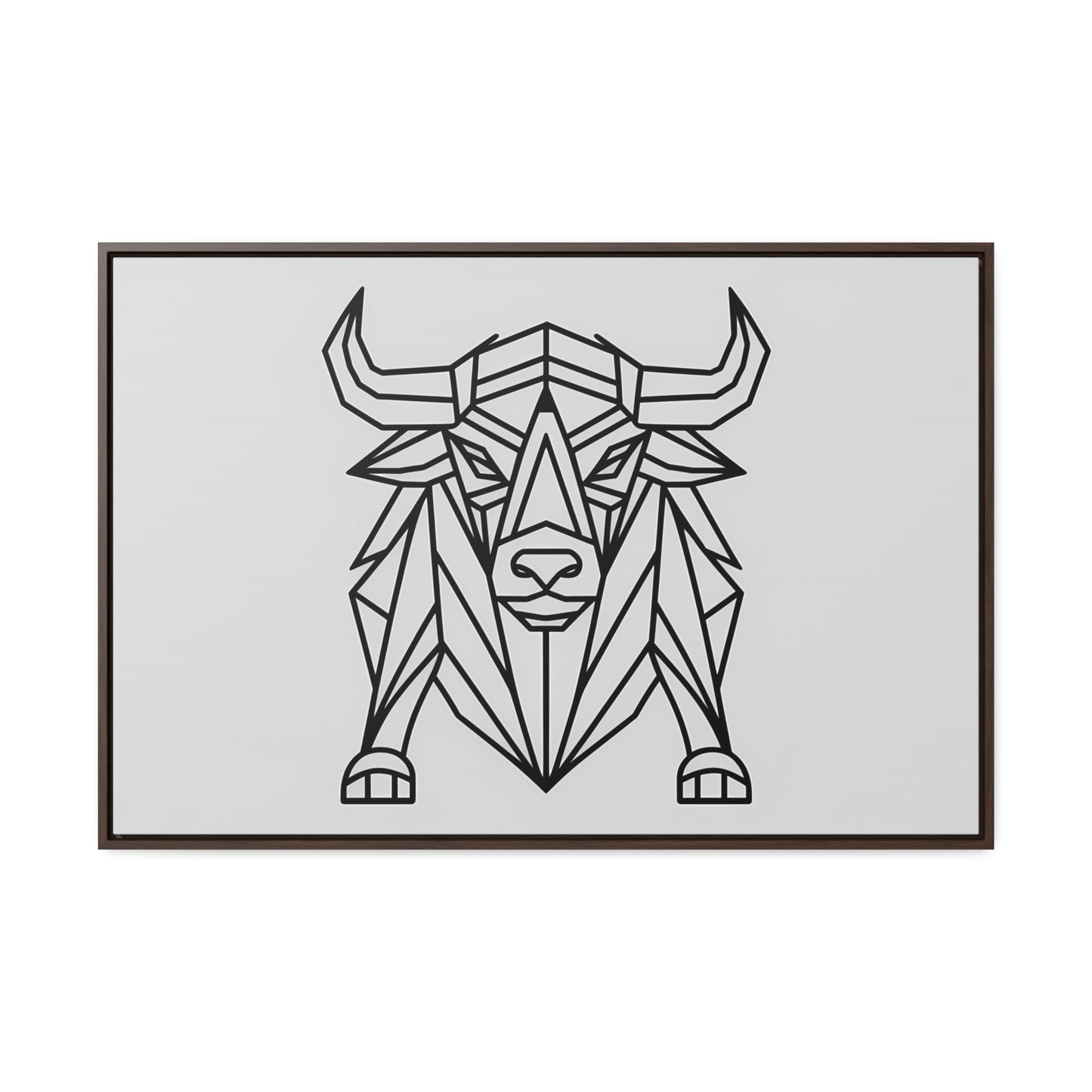 Geometric Bull - Gallery Canvas Wraps, Horizontal Frame