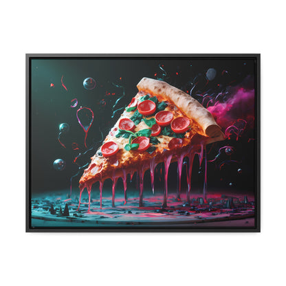 "Cosmic Slice of Pizza Bliss" - Gallery Canvas Wraps, Horizontal Frame