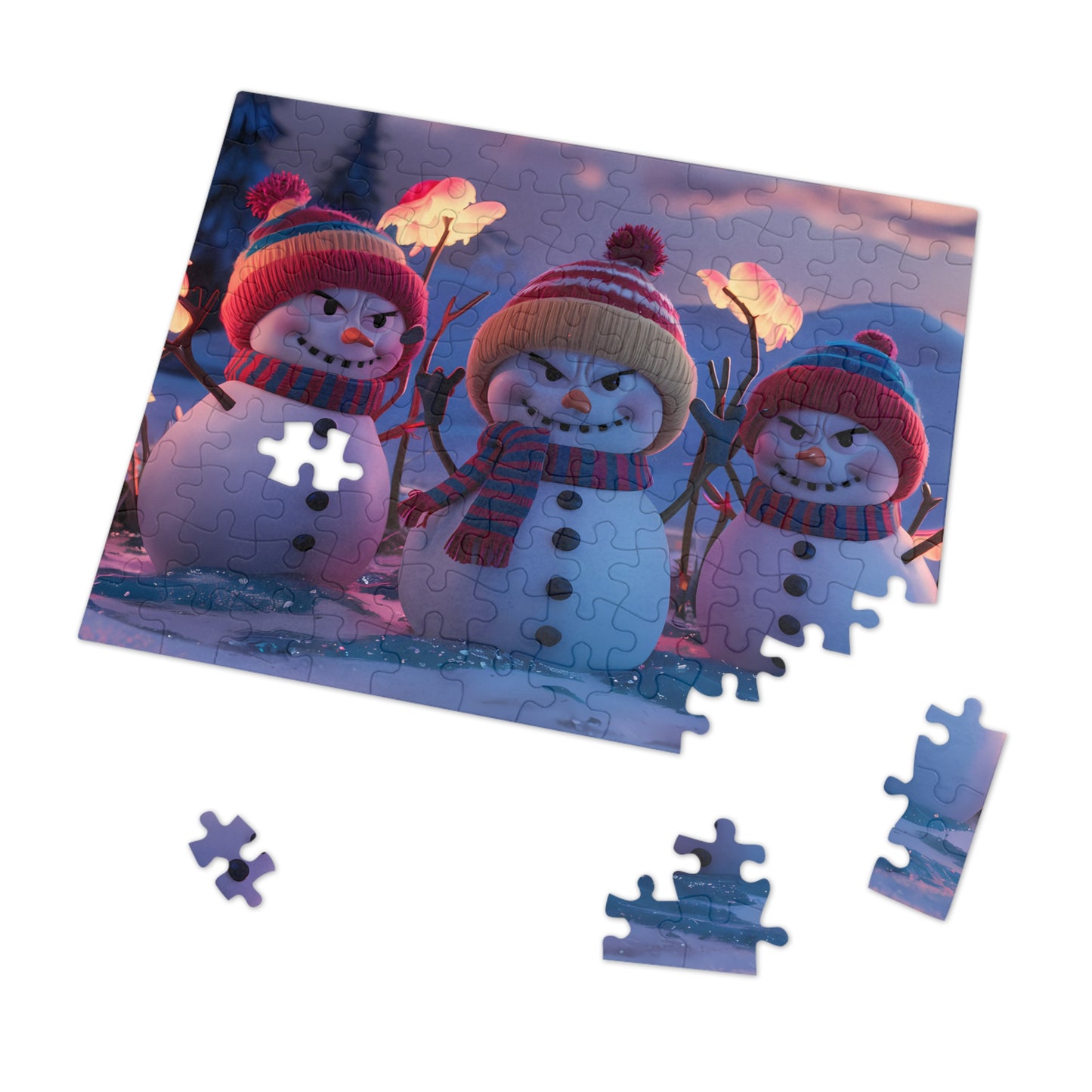 Frosty Trio's Mischief - Jigsaw Puzzle (30, 110, 252, 500,1000-Piece)