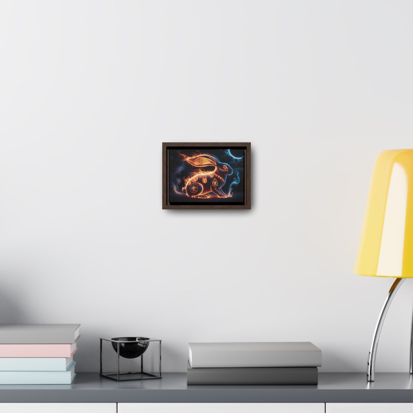 Runic Flame Rabbit - Gallery Canvas Wraps, Horizontal Frame