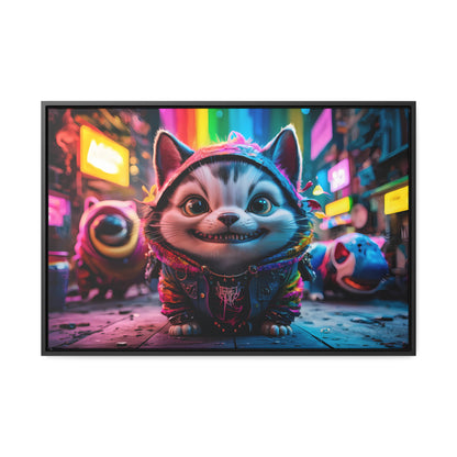 Cyberpunk Alley Cat Adventures - Gallery Canvas Wraps, Horizontal Frame