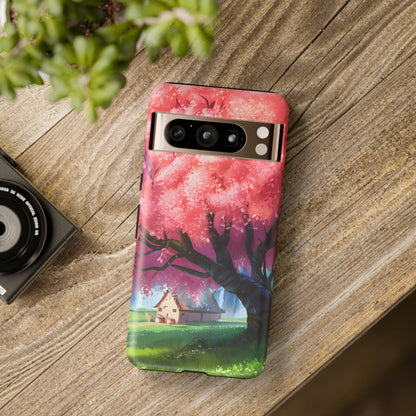 Idyllic Cherry Blossom and a Hut - Smartphone Tough Cases