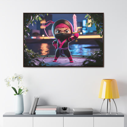 Blade of the Pink Ninja - Gallery Canvas Wraps, Horizontal Frame