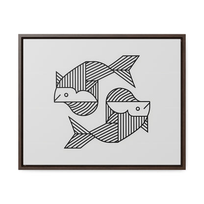 Pisces in Geometric Harmony - Gallery Canvas Wraps, Horizontal Frame