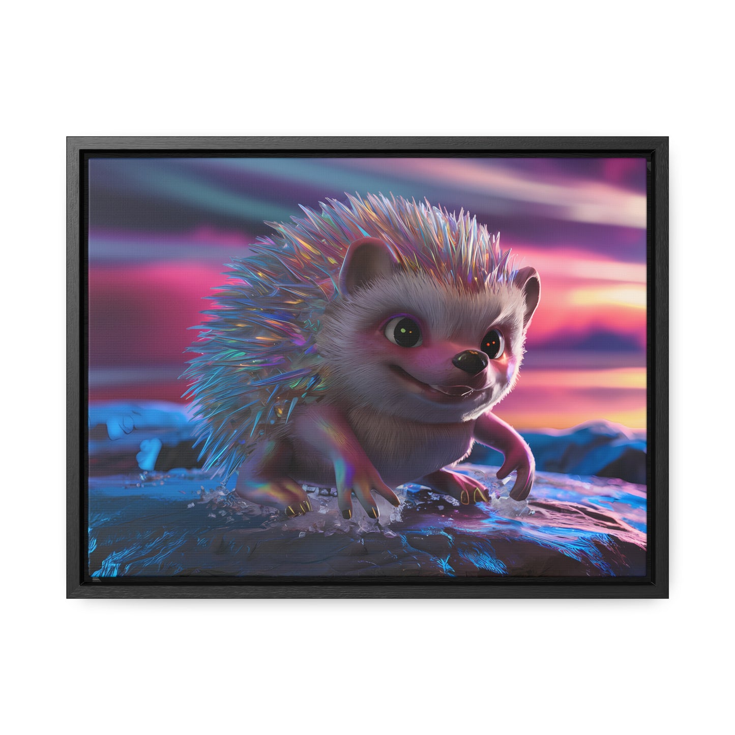 Prismatic Hedgehog at Dusk - Gallery Canvas Wraps, Horizontal Frame