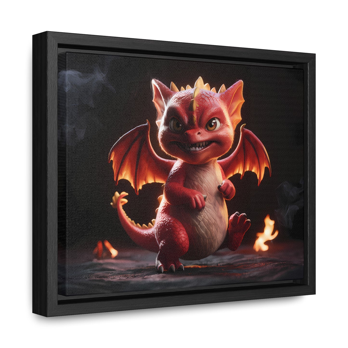 "Fiery Little Guardian" - Gallery Canvas Wraps, Horizontal Frame