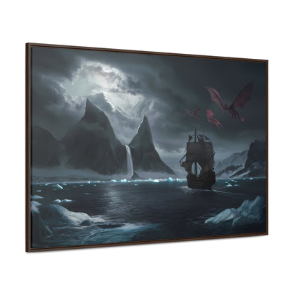 Dragons Over the Frozen Abyss - Gallery Canvas Wraps, Horizontal Frame