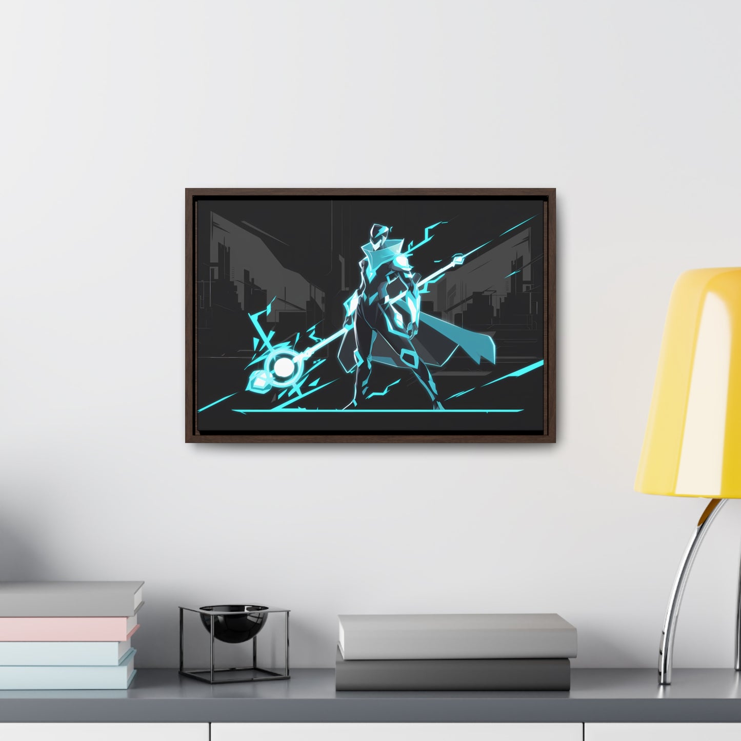 Arbiter of the Neon Void - Gallery Canvas Wraps, Horizontal Frame