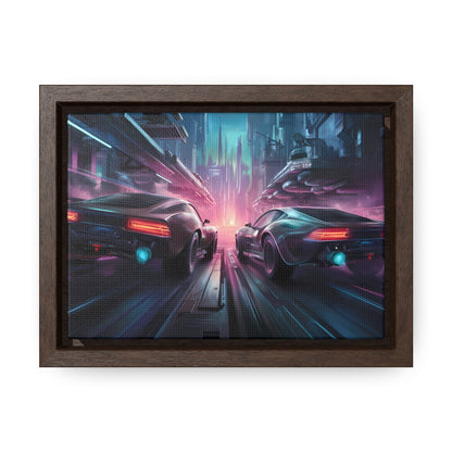 Neon Horizon: Velocity Clash - Gallery Canvas Wraps, Horizontal Frame